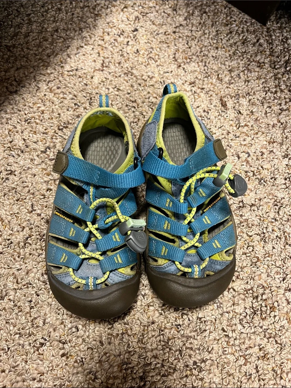 Keen Kids Blue and Lime Closed-Toe Water Shoes